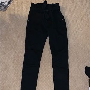 Black, tie in the front jeans